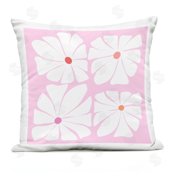 Stupell Industries Pooja Dave | Four Contemporary Daisies Printed Throw Pillow