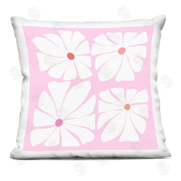 stupell industries Pooja Dave | Four Contemporary Daisies Printed Throw Pillow