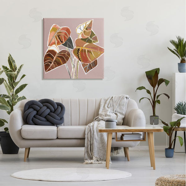 Stupell Industries Pope | Arrowhead Plant Vine Ornamented Fall Leaves Cubist Painting Wall Art