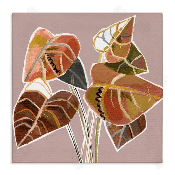 stupell industries Pope | Arrowhead Plant Vine Ornamented Fall Leaves Cubist Painting Wall Art