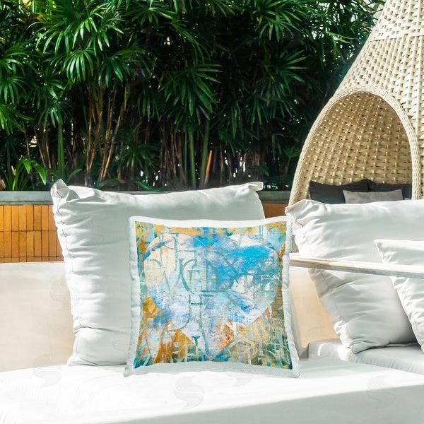 Stupell Industries Porter Hastings | Blue Typography Heart Printed Throw Pillow