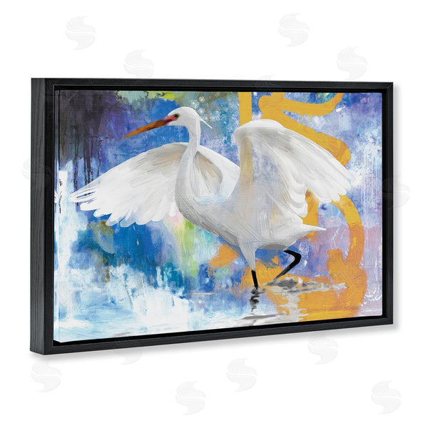 Stupell Industries Porter Hastings | Egret & Abstract Splash Wall Art