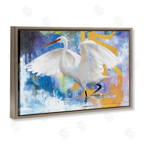 Stupell Industries Porter Hastings | Egret & Abstract Splash Wall Art
