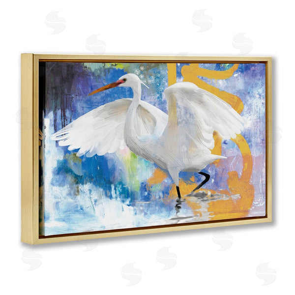 Stupell Industries Porter Hastings | Egret & Abstract Splash Wall Art