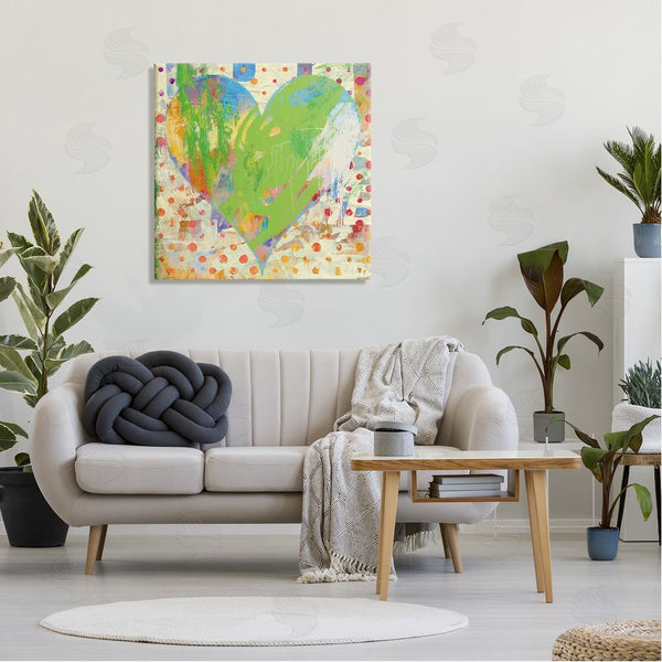 Stupell Industries Porter Hastings | Lime Green Patterned Heart Shape Wall Art