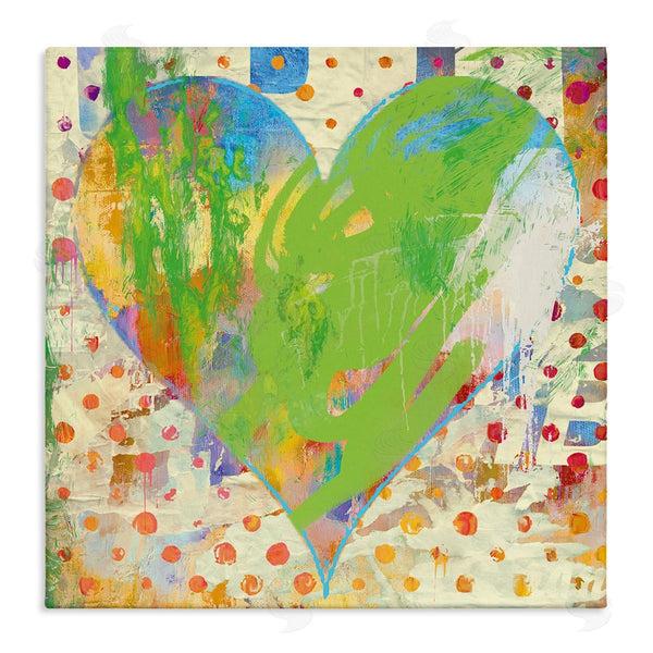 stupell industries Porter Hastings | Lime Green Patterned Heart Shape Wall Art
