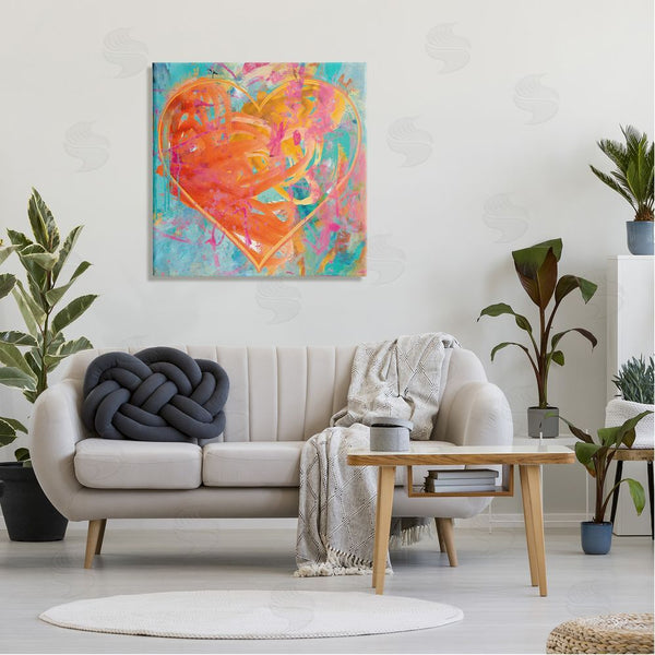 Stupell Industries Porter Hastings | Street Style Graffiti Heart Shape Bold Paint Splatter Wall Art
