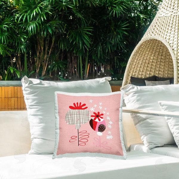 Stupell Industries Pragya Kothari | Abstract Pink Plants Printed Throw Pillow