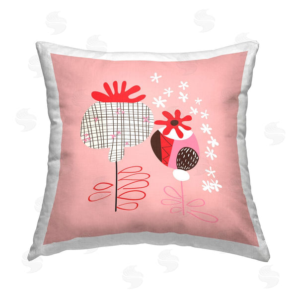 stupell industries Pragya Kothari | Abstract Pink Plants Printed Throw Pillow