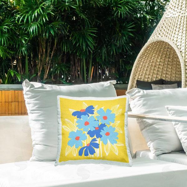 Stupell Industries Pragya Kothari | Blue Summer Blooms Printed Throw Pillow