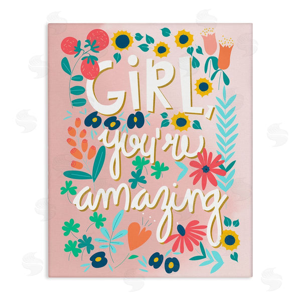 stupell industries Pragya Kothari | Girl You're Amazing Phrase Wall Art