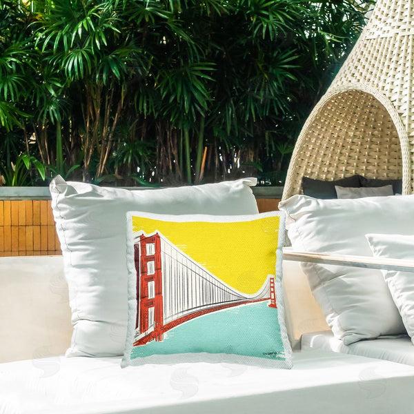 Stupell Industries Pragya Kothari | Golden Gate Bridge Printed Throw Pillow