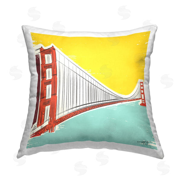stupell industries Pragya Kothari | Golden Gate Bridge Printed Throw Pillow