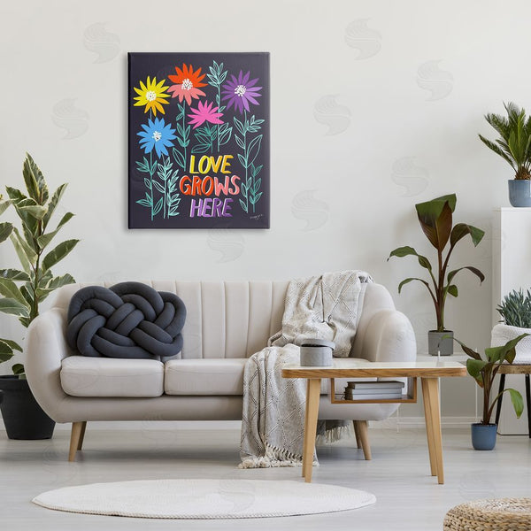 Stupell Industries Pragya Kothari | Love Grows Here Phrase Wall Art