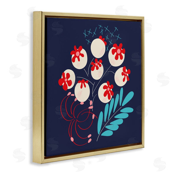 Stupell Industries Pragya Kothari | Modern Botanicals On Blue