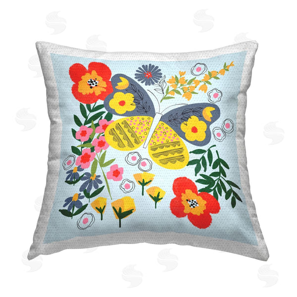 Stupell Industries Pragya Kothari | Modern Fluttering Blooms Printed Throw Pillow