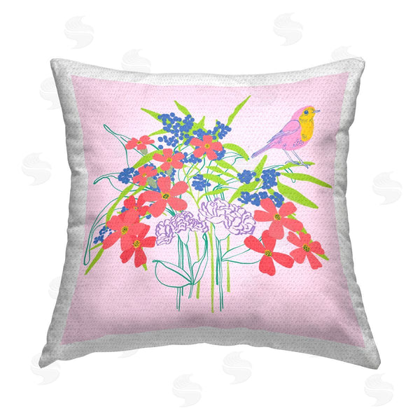 Stupell Industries Pragya Kothari | Modern Fluttering Petals Printed Throw Pillow