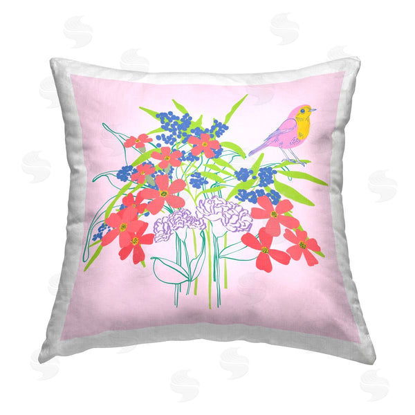 stupell industries Pragya Kothari | Modern Fluttering Petals Printed Throw Pillow