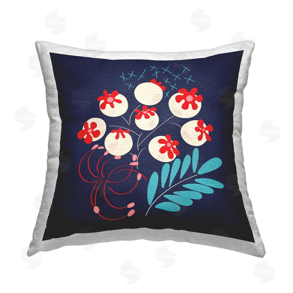 Stupell Industries Pragya Kothari | Modern Plants On Blue Printed Throw Pillow