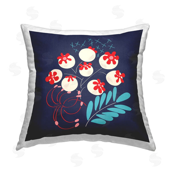 stupell industries Pragya Kothari | Modern Plants on Blue Printed Throw Pillow