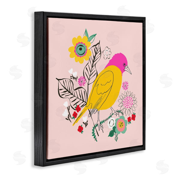 Stupell Industries Pragya Kothari | Pink & Yellow Floral Bird