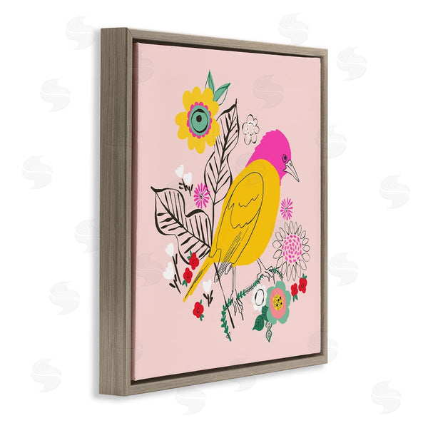 Stupell Industries Pragya Kothari | Pink & Yellow Floral Bird