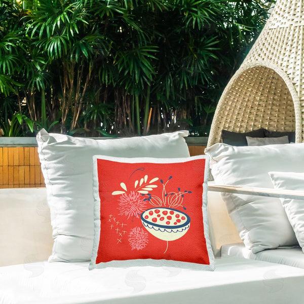 Stupell Industries Pragya Kothari | Red Botanical Seeds Printed Throw Pillow