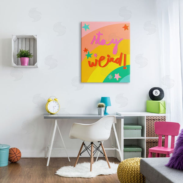 Stupell Industries Pragya Kothari | Stay Weird Rainbow Stripes Wall Art