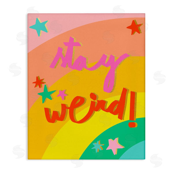 stupell industries Pragya Kothari | Stay Weird Rainbow Stripes Wall Art