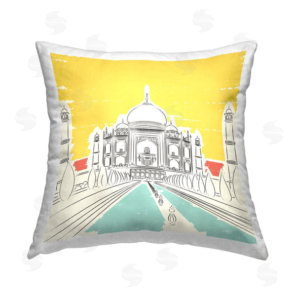 stupell industries Pragya Kothari | Taj Mahal Architecture Printed Throw Pillow