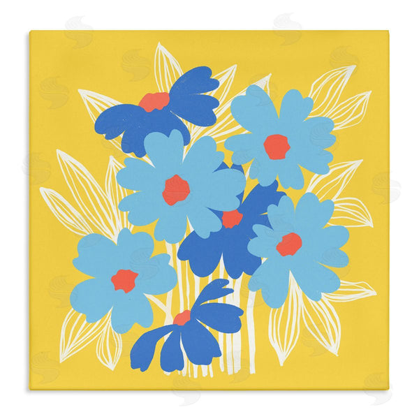 stupell industries Pragya Kothari | Yellow & Blue Florals
