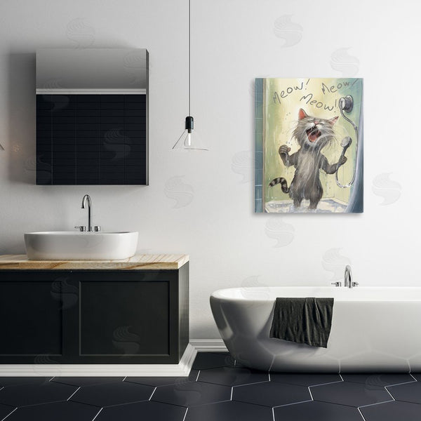 Stupell Industries PSL Art | Cat Singing In Shower Wall Art