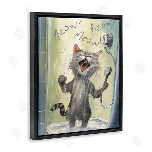 Stupell Industries PSL Art | Cat Singing In Shower Wall Art