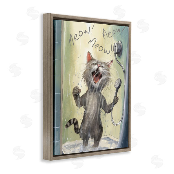 Stupell Industries PSL Art | Cat Singing In Shower Wall Art