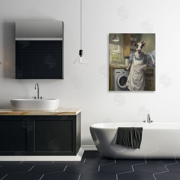 Stupell Industries PSL Art | Cow Doing Laundry Wall Art