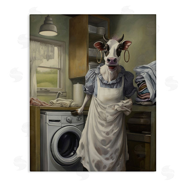 stupell industries PSL Art | Cow Doing Laundry Wall Art