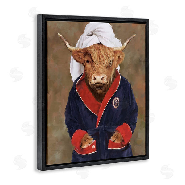 Stupell Industries PSL Art | Cow In Bathroom Robe Wall Art