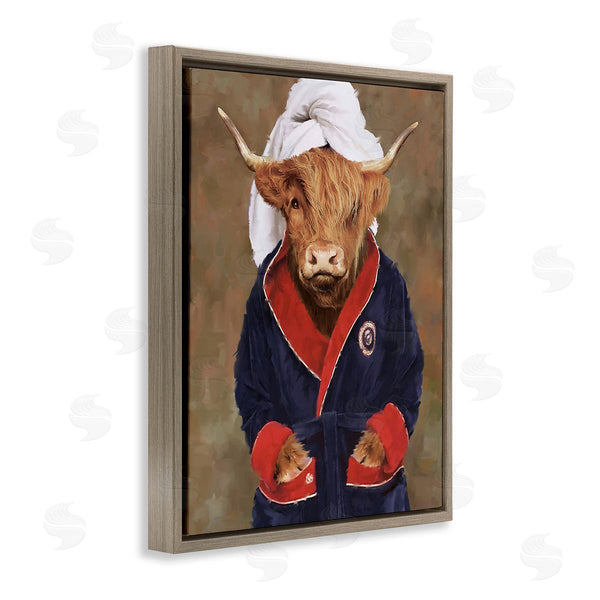 Stupell Industries PSL Art | Cow In Bathroom Robe Wall Art