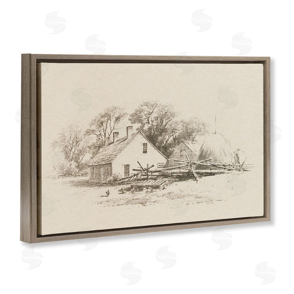 Stupell Industries Public Domain | Cottage Pencil Drawing