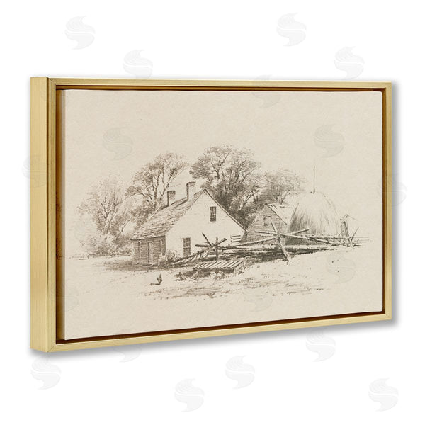 Stupell Industries Public Domain | Cottage Pencil Drawing
