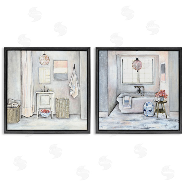 Stupell Industries R. Rig | Bathroom Interior Soft Cottage Design