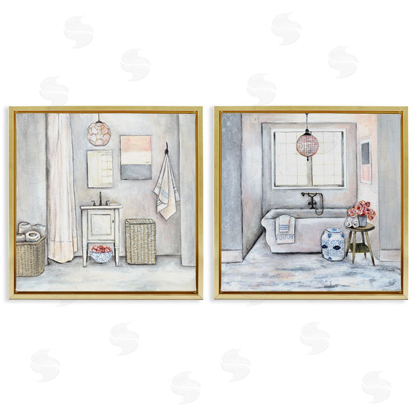 Stupell Industries R. Rig | Bathroom Interior Soft Cottage Design