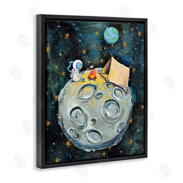 Stupell Industries Rachel Nieman | Astronaut Camping Moon Whimsical Stars Outer Space Wall Art