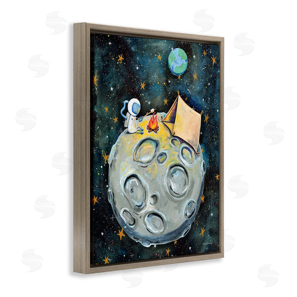 Stupell Industries Rachel Nieman | Astronaut Camping Moon Whimsical Stars Outer Space Wall Art