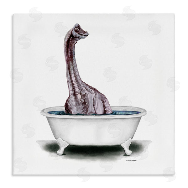 stupell industries Rachel Nieman | Bathroom Dinosaur Vintage Tub Wall Art