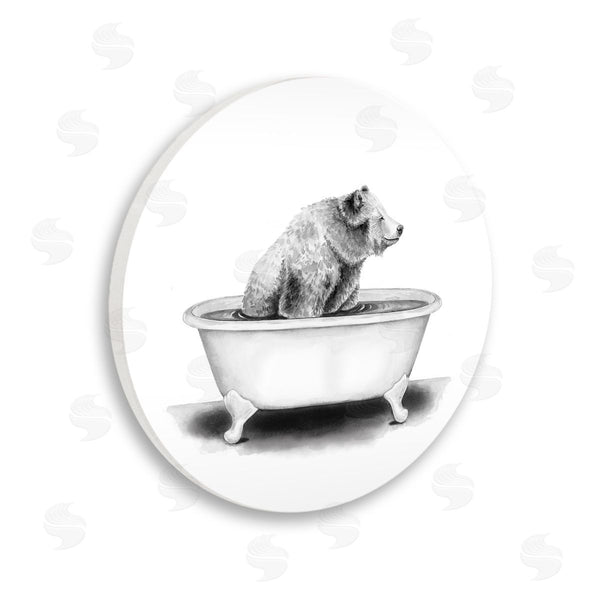 stupell industries Rachel Nieman | Bear In A Tub Funny Animal Bathroom Drawing Wall Art