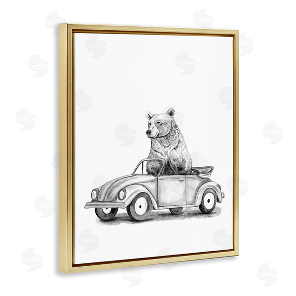 Stupell Industries Rachel Nieman | Bear In Vintage Vehicle