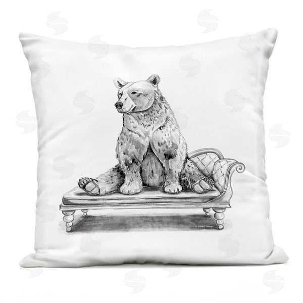 Stupell Industries Rachel Nieman | Bear On Chaise Lounge Printed Throw Pillow