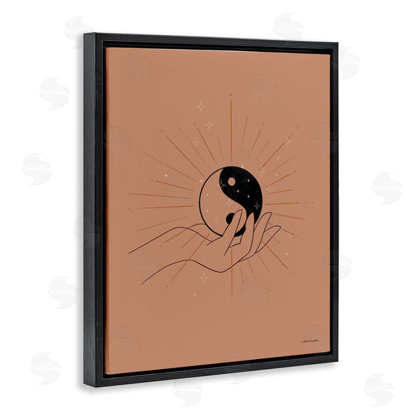 Stupell Industries Rachel Nieman | Brown Yin Yang Harmony Symbol Palm Hand Wall Art