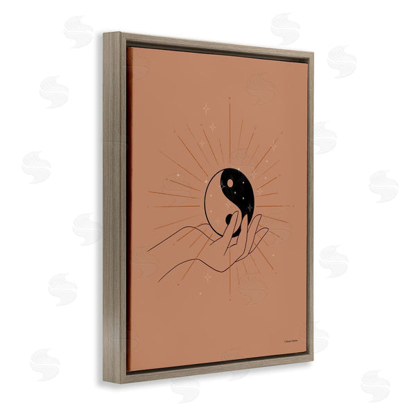 Stupell Industries Rachel Nieman | Brown Yin Yang Harmony Symbol Palm Hand Wall Art